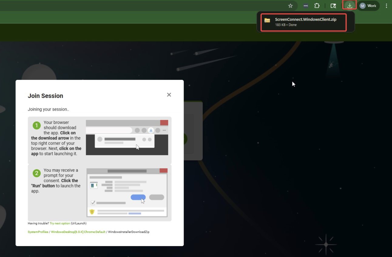 How to do a remote session with ScreenConnect